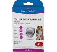 Francodex - Collier Antiparasitaire Icaridine 60 cm Rouge pour Chien Moins de 25 kg