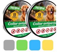 Collier Antiparasitaire pour Chiens | Efficace Contre Les Puces, Tiques, Moustiques et Poux | Résistant à l'eau | Réglable 70 cm | Protection de 8 Mois (Jaune, 70cm)