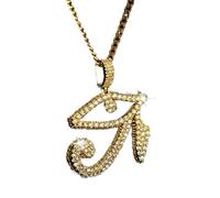 Collier antique série égyptienne l'oeil de Cobra pharaon Hathor bonté cléopâtre pendentif Zircon collier couleur or