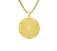 Collier antique triple lune déesse Hécate roue double face pendentif mythologie grecque Talisman bijoux