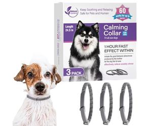 Collier apaisant aux phéromones pour chiens - Pack de 3 colliers relaxants pour toutes les races, aide les mauvais comportements, l'anxiété et l'aboiement, collier universel réglable dure 60 jours