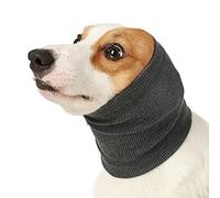Collier apaisant pour chiens - Cagoule anti-anxiété avec protection des oreilles - Pour chiens rafraîchissants en été - Réduction du stress en cas d'orages et de bruit - Gris - Taille M