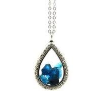 Collier Apatite bleu neon brut