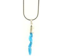 Collier Apatite Bleu Neon Brut. Modèle Tube Et Spirale.