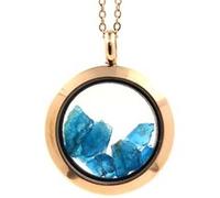 Collier Apatite bleu neon brut