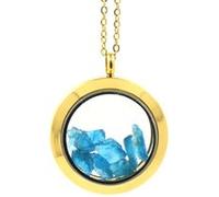 Collier Apatite bleu neon brut