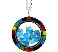 Collier Apatite bleu neon brut