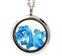 Collier Apatite bleu neon brut Bleu G