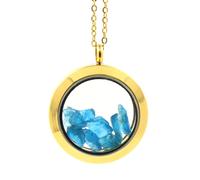 Collier Apatite bleu neon brut Bleu G