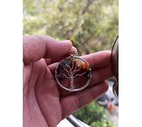 Collier arbre de vie 7 chakras avec cristaux en acier sterling avec pierres de guérison - Pendentif de protection contre les ondes électromagnétiques - Collier chakra en cristal pour femme et homme