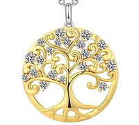Collier Arbre De Vie Collier Arbre De Vie Femme Collier Miaofu Arbre De Vie, Pendentif Arbre De Vie Délicat Pour Dames Femmes Collier Arbre De Vie, Collier Arbre De Vie Vert Plaqué Or Blanc
