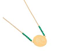 Collier arbre de vie en acier inoxydable doré et perles Miyuki