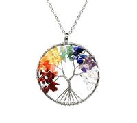 Collier Arbre De Vie, Pendentif En Cristaux, Pierres Précieuses Naturelles Tombées, Colliers Faits Main, Cristal De Guérison Des 7 Chakras, Cadeaux Pour Femmes, Hommes, Meilleurs Amis, 7 Chakras