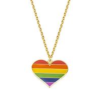 Collier arc-en-ciel pansexuel transgenre, asexué, bisexuel, soleil lesbien, non binaire, polysexuel, collier LGBT, collier LGBT, cadeau de fierté arc-en-ciel, Or