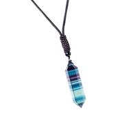 Collier arc-en- - Pendentif en fluorite naturelle - Bijou en pierre de - Design chakra tendance - Harmonisation de l'énergie spirituelle - Cadeau pour homme et femme - fait à la