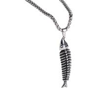 Collier Arête de poisson-Argent KP20544