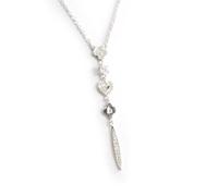 Collier Argent ""Dentelle d'Amour"" Blanc