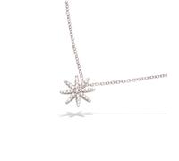 Collier argent 'Etoile du Nord' blanc argenté (rhodié) - 11 mm [Q4040]