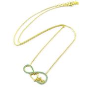 Collier Argent 'Infini' turquoise doré (love) [P1928]