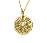 Collier argent sterling 925 28 mm Chaîne de 45 cm Breloque disque Bijou délicat gravé couches Plaqué or | LKRPG_0870