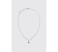 Collier argenté à pendentif étoile homme - ONE SIZE, argent