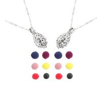 Collier Aromathérapie 2 Sets Pendentifs Goutte D'eau en Alliage Léger avec Pierres de Lave Absorbant Huiles Essentielles pour Femmes, Usage Quotidien et Tenues Variées