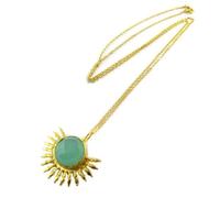 Collier artisanal plaqué or 'Princesse Ottomane' vert doré [P2300]