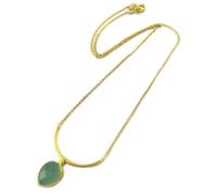 Collier artisanal plaqué or 'Princesse Ottomane' vert doré [P2305]
