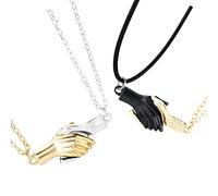 Collier Assorti Aimant 2 Paires Colliers Pendentifs De Poignée Magnétique Secoue Les Mains Charm Choker pour Les Couples D'amitié Les Meilleurs Amis Bijoux