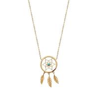 Collier attrape-rêve en plaqué or et pierre d'imitation turquoise.