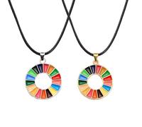 Collier avec 17 couleurs des Nations Unies pour les objectifs de développement durable, accessoires arc-en-ciel, bijoux, cadeau, M