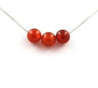Collier avec 3 perles de cornaline d'Uruguay 8 mm
