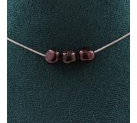 Collier avec 3 perles de grenat de spessartite du Mozambique. Chaîne en acier inoxydable