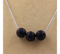Collier avec 3 perles de lave 8 mm