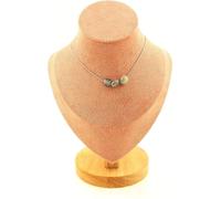 Collier avec 3 perles, œil de faucon sud-africain, chaîne en acier inoxydable