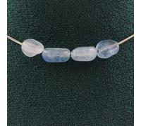 Collier avec 4 perles d'aigue-marine brésilienne. Chaîne en acier inoxydable