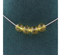 Collier avec 4 perles de citrine 8 mm chaîne en acier inoxydable