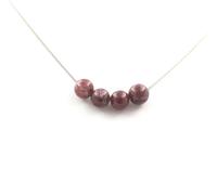 Collier avec 4 perles de lépidolite 8 mm