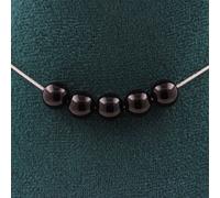 Collier avec 5 perles d'agate noire 8 mm, chaîne en acier inoxydable