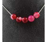 Collier avec 5 perles d'agate rouge brisée 8 mm