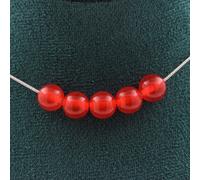 Collier avec 5 perles de calcédoine rouge 8 mm, chaîne en acier inoxydable