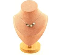 Collier avec 5 perles œil de faucon sud-africaines. Collier en acier inoxydable