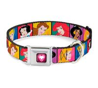 Collier avec boucle de ceinture de sécurité en forme de cœur avec pierres précieuses de princesse - Blocs de princesse Disney