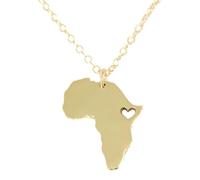Collier avec Carte de l'Afrique et cœur, Collier avec la Carte du Pays d'Afrique du Sud, Collier Éthiopie
