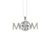 Collier avec citation « Best Mom Ever » - Cadeau pour la fête des mères - Cadeau pour maman, grand-mère, grand-mère, M