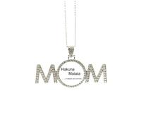 Collier avec citation « No worries » - Art déco - Cadeau de fête des mères pour maman, grand-mère - Bijoux d'anniversaire, M