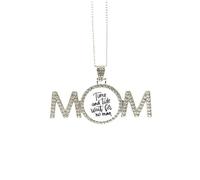 Collier avec citation Time and wait for no man - Cadeau de fête des mères pour maman, grand-mère, grand-mère, M