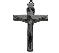 Collier avec de Jésus en bois de santal - Pendentif crucifix en bois