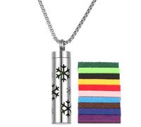 Collier avec diffuseur, collier de parfums - pendentif médaillon en acier inoxydable, collier pendentif pour se calmer et se détendre, bijoux d'aromathérapie comprenant coussinets de diffuseur,