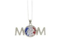 Collier avec drapeau de la France - Culture de la ville - Cadeau pour la fête des mères - Pour maman, grand-mère, M